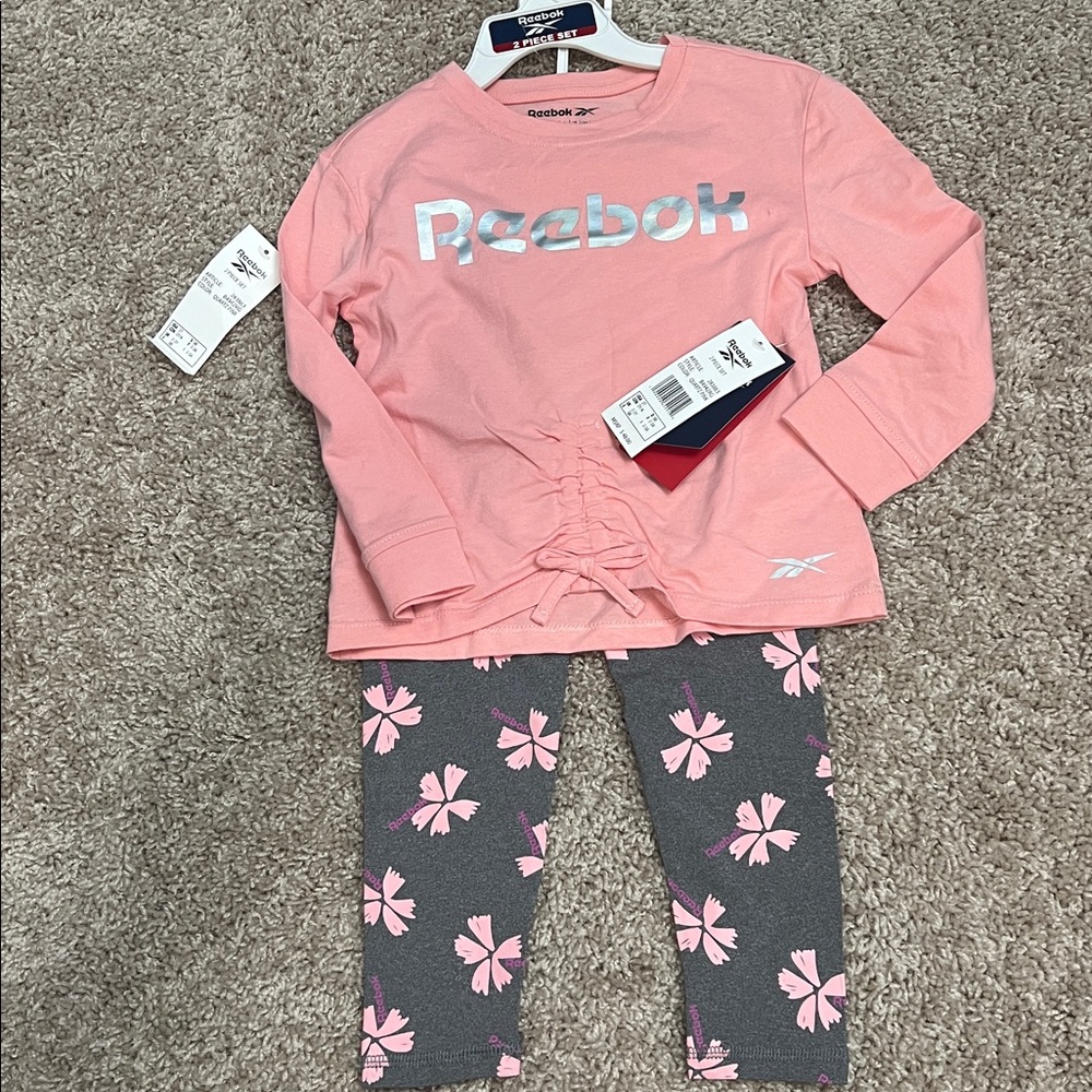 Reebok Kids 2 Piece Set in Pink and Gray 3T